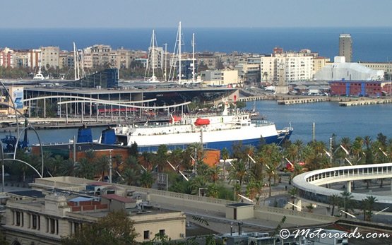 Sea port Barcelona - bird view